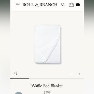 Bill and Branch King/Cal King Waffle Blanket in white